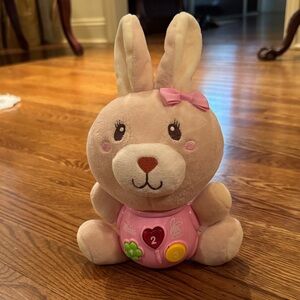 Plush Pink Bunny Interactive Kids Toy with Buttons